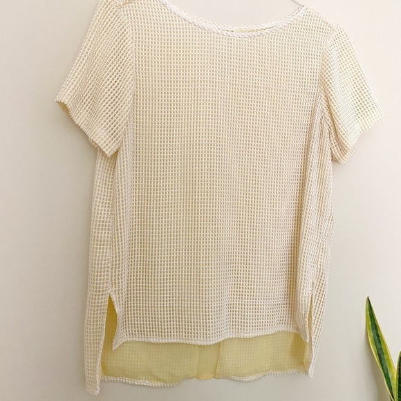 Rag & Bone Bettina Pale Yellow Mesh Top - Picture 2 of 7